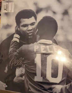 Autogramm/signed Pele Brazil Soccer 16x20 Foto Muhammad PSA COA - Bild 1 von 5