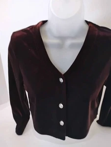 Girls Junior Size Large Dark Brown Velvet Bolero Jacket Long Sleeves New - Picture 1 of 19