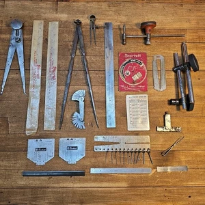 MACHINIST Rules Gauges Calipers Dividers Clamps Mixed Lot Tools ☆USA - Picture 1 of 4