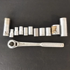 Vintage Craftsman 1/2” Dr 12 pc SAE Mix 6 & 12pt Shallow Socket Set Made n USA - Bild 1 von 6