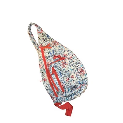 Vera Bradley Sea Life White, Pink & Blue Iconic Sling Backpack 19"X9.5"X3" READ - Image 1 of 4