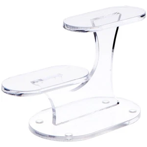 Plymor Clear Acrylic Oval 2-Item Display Riser, 3.5" H x 5.75" W x 2.5" D - Picture 1 of 2