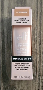 e.l.f. Halo Glow Skin Tint SPF 50 Tan Warm 11 Dewy Mineral Sunscreen 1oz New - Picture 1 of 5