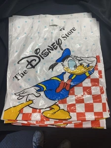(4) Vintage 1990s The Disney Store Donald Duck Collectible Plastic Shopping Bags - Picture 1 of 6