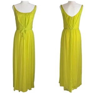 Frank Usher Vintage 1970’s Dress Chartreuse Layered Chiffon Gown RARE US 6 EU 38 - Picture 1 of 12