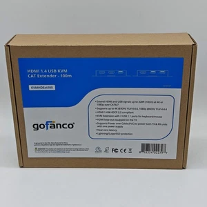 New goFanco HDMI 1.4 USB KVM CAT Extender 100m KVMHDEXT100 - Picture 1 of 8