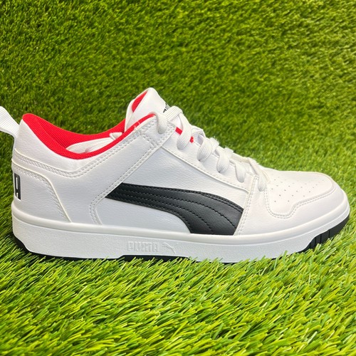 Scarpe sneakers Puma Rebound Layup Lo uomo taglia 10 bianche nere sportive pelle
