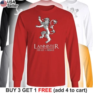 Juego de Tronos Lannister Camiseta Larga Casa GoT León Sigilo Escúchame Rugir Tyrion - Imagen 1 de 26