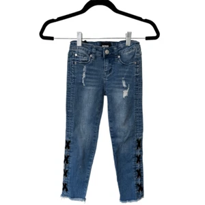 Hudson Ankle Nix Lace Up Crop Jeans Girls size 7 Ballerina Feminine Dark Romance - Picture 1 of 8