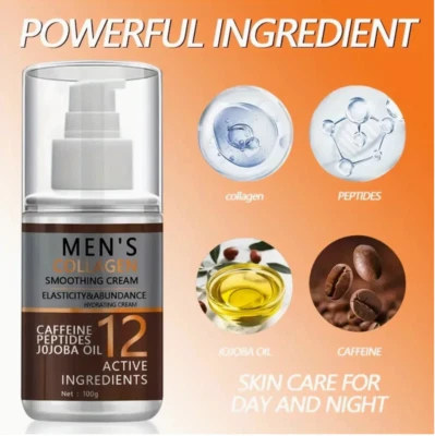 100g Men Collagen Moisturising Day Night Cream Hyaluronic Acid Alcohol-Free Gift - Image 1 of 4