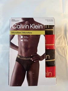 CALVIN KLEIN MICROFIBER 4-PACK HIP BRIEFS MEN SIZE XL $49.50 NWT - Picture 1 of 4