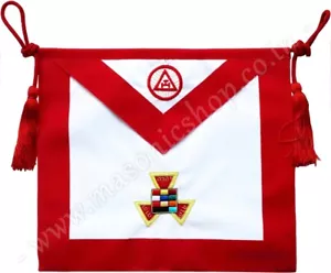 DELANTAL MASONIC ROYAL ARCH PAST HIGH PRIEST PHP BORDADO A MANO (MA-021-V) - Imagen 1 de 2