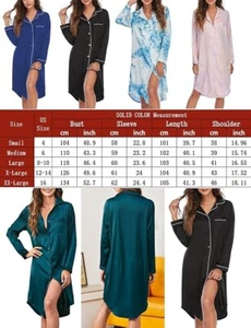 Nightgown Sleepshirt Long Sleeve PINK Beautiful Women Soft Silk Large NWT FrShip - Picture 1 of 4