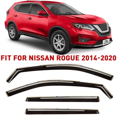 Rain Guards Vent Visors Shade for Nissan Rogue 2014-2020 SUV In-channel 4pcs. - Image 1 of 4
