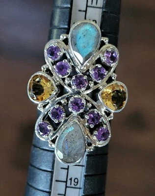Nicky Butler 925 Sterling Silver Labradorite Amethyst Ring NWT Designer Size 7 - Image 1 of 4