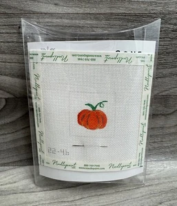 PATRICIA STONE HAND PAINTED NEEDLEPOINT CANVAS / FRAME KIT STITCH IT! PUMPKIN - Picture 1 of 2