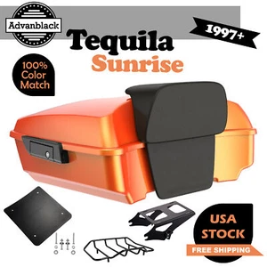 Tequila Sunrise Chopped Tour Pack Fits 97+ Harley Touring Street Road King Glide - Picture 1 of 20