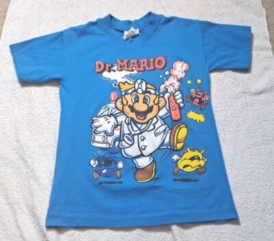 Vintage Nintendo Dr Mario Youth Boys Kids Shirt Med 12/14 SSI - Image 1 of 4