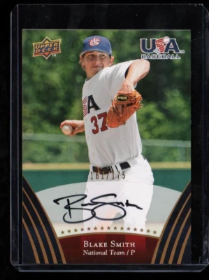 Blake Smith 2008 UD USA Baseball National Team Gold Auto (RC) 161/175 Mint+ - Image 1 of 2