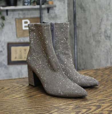 a New Day Womens Cassidy Rhinestone Ankle Boots 91636630 Silver Gray 6 - Image 1 of 4