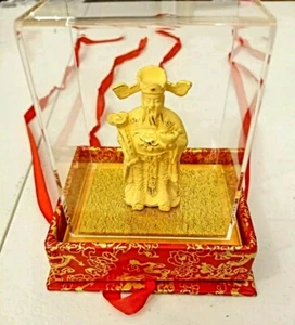 Chinese God Of Good Fortune Porcelain Statue 4 1/2x 3X 2 1/2 - Picture 1 of 12