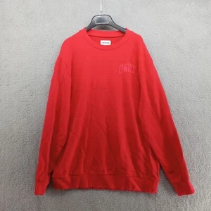 Converse Sweater Mens XL Red Solid Plain Pullover Crewneck Skater Punk Logo - Picture 1 of 8