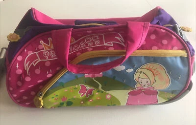 Bolso/equipaje rosa con ruedas Princess Girls Foto 1 de 4