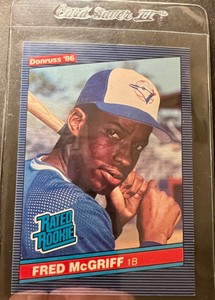 1986 Donruss - Rated Rookie #28 Fred McGriff (RC) Great Condition