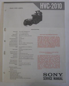 Service Manual For Sony HVC-2010 Color Video Camera - Picture 1 of 3