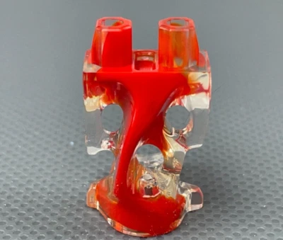 LEGO Minifigura Fantasma Parte Inferior Cuerpo Piernas Modificadas Trans Transparente Mármol Rojo Foto 1 de 4