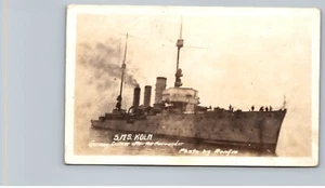 Postal SMS Koln crucero alemán después de rendirse por Renfyo Primera Guerra Mundial Segunda Guerra Mundial RPPC - Imagen 1 de 2