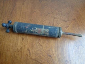 Vtg/Antique Grease Oil Gun Manual Pump Brass copper Fittings Heavy Gauge Patina - Picture 1 of 7