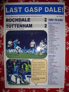 Rochdale 2 Tottenham Hotspur 2 - 2018 FA Cup fifth round - souvenir print - Picture 1 of 1