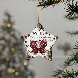 Primeros Adornos de Navidad - Elegantes Recuerdos de Cerámica - 4 Formas, Regalo de Vacaciones - Imagen 1 de 13