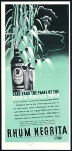 Rhum Negrita 1939 ron Joseph Binder botella bastón y volcán arte anuncio impreso vintage - Imagen 1 de 7