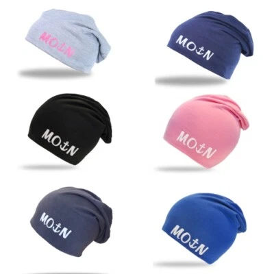 Sonia Originelli Beanie Mütze unifarben mit MOIN Aufdruck Anker maritim Jersey