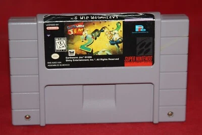 Earthworm Jim 2 (Super Nintendo SNES, 1995) Authentic Game Cartridge - Image 1 of 3