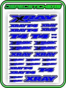 XRAY RC CAR STICKER SET VINYL DECAL T4 1/10 4WD BLUE DRIFT A4 TAMIYA HPI CHEAP - Picture 1 of 5