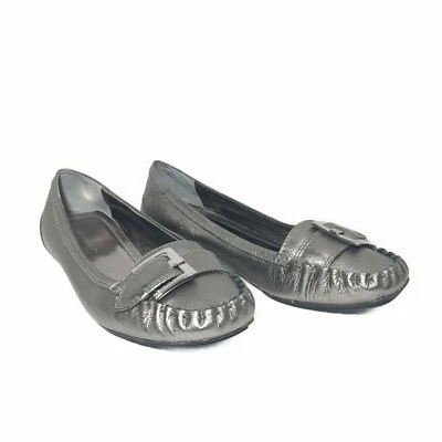 BCBGirls Silver Flats Size 9B - Image 1 of 4