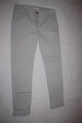 PANTALONES DE VESTIR INFORMALES AJUSTADOS GRISES para hombre bolsillos traseros a medida CARBONO 5 bolsillos 32x30 Foto 1 de 4
