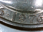 1976 quarter error die chip and crack base of bust 1542