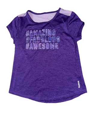 Camiseta Reebok Niñas Púrpura Active Empowerment Malla Espalda Talla Pequeña 8-10 Foto 1 de 4