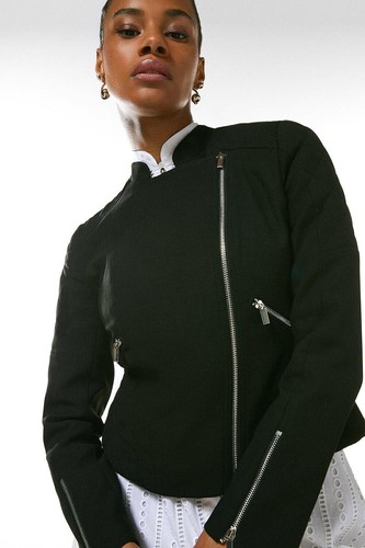 VETEMENTS Giacca di pelle nera da donna cappotto in vera pelle scamosciata pura morbida