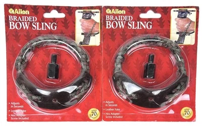 Lote (2) Eslinga de arco trenzada Allen #662 ajustable, yugo de cuero, tornillo adaptador hexagonal Foto 1 de 2