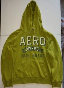 2014 Aeropostale Men Unisex Pullover Long Sleeve Hoodie Sweatshirt Green Medium - Picture 1 of 13