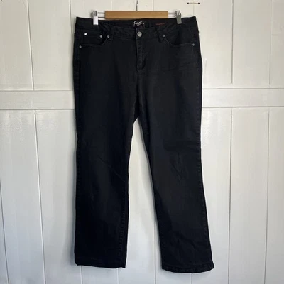 Earl Jean Women’s Jeans Mid-Rise Straight  Leg 5 Pockets Black Wash Denim Sz 14P - Image 1 of 4