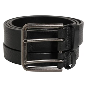 DOLCE & GABBANA Belt Black Double Strap Leather Silver Buckle 85cm / 34in 500usd - Picture 1 of 6