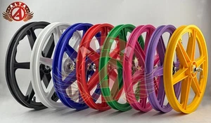 ALTA 20" GT Style 6-Spoke Mag Rims–Plastic BMX Wheel Front or Freewheel 3/8 Axle - Picture 1 of 34