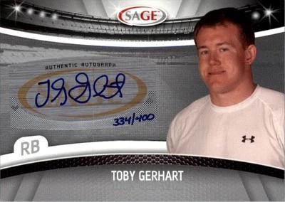 2010 SAGE Autographs Silver #19 Toby Gerhart /400 Auto - FB - Image 1 of 2