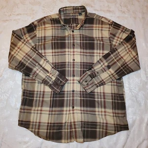 Roundtree Yorke Relaxed Luxury Men's L Plaid Long Sleeve Button Down 100% Cotton - Picture 1 of 4